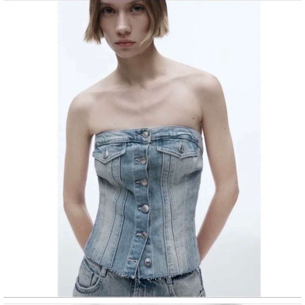 Zara denim corset